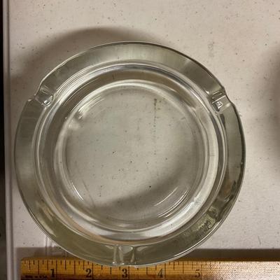 Two Clear Glass Ashtrays 1/2â€ Thick