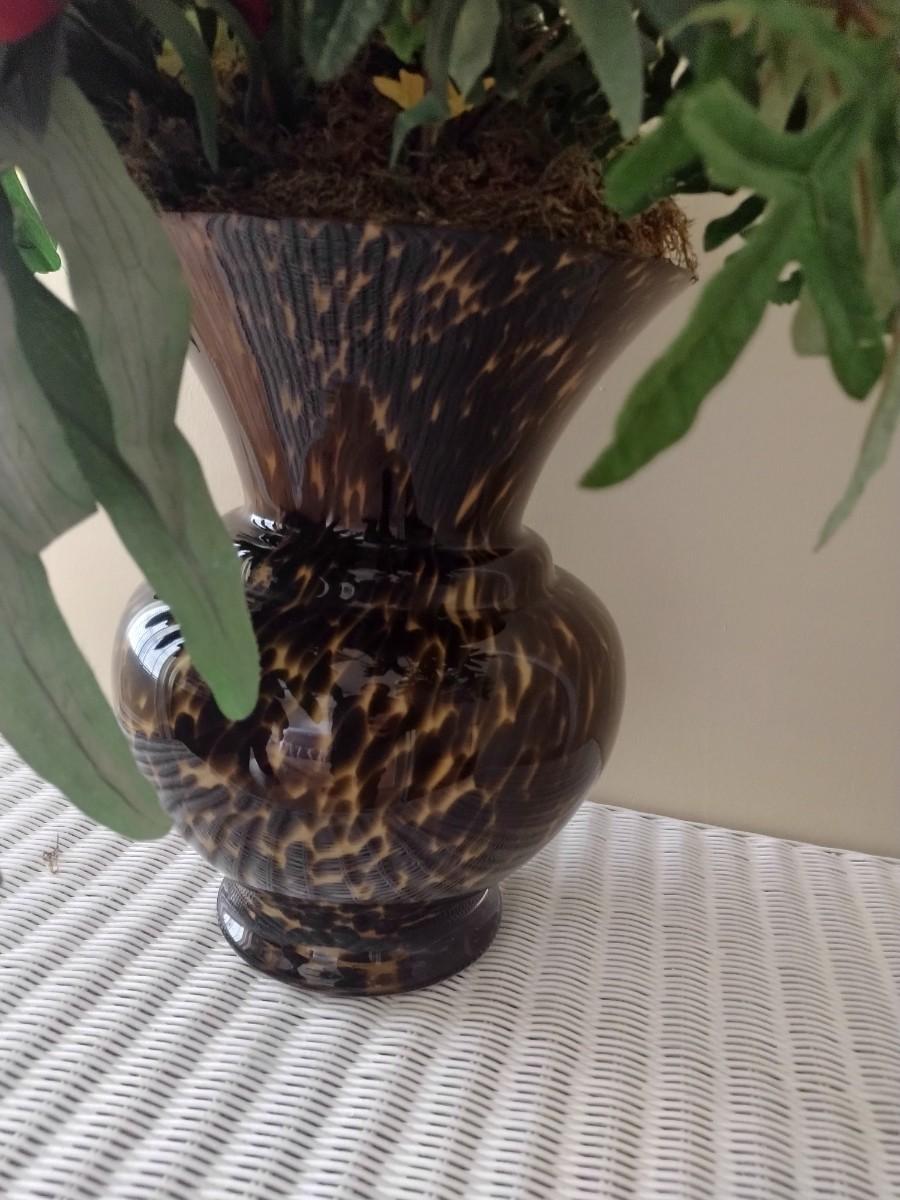 Colorful Centerpiece Artificial Plant in Glass Vase