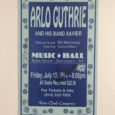 Arlo Guthrie and Bill Morrissey signed 1994 mini poster