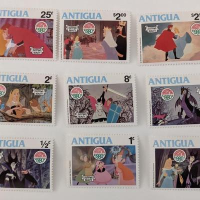 Walt Disney's Sleeping Beauty Stamp Set - Antigua - Christmas 1980