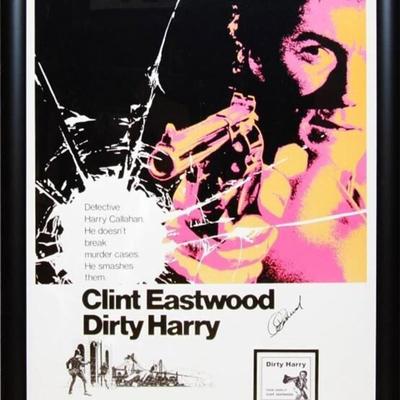 Dirty Harry Clint Eastwood Signed Movie Poster