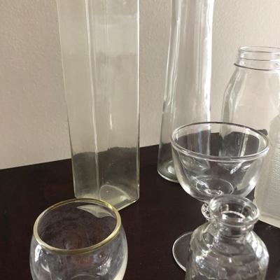 Small glass vases bottle some very old.