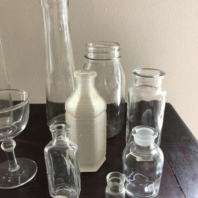 Small glass vases bottle some very old.