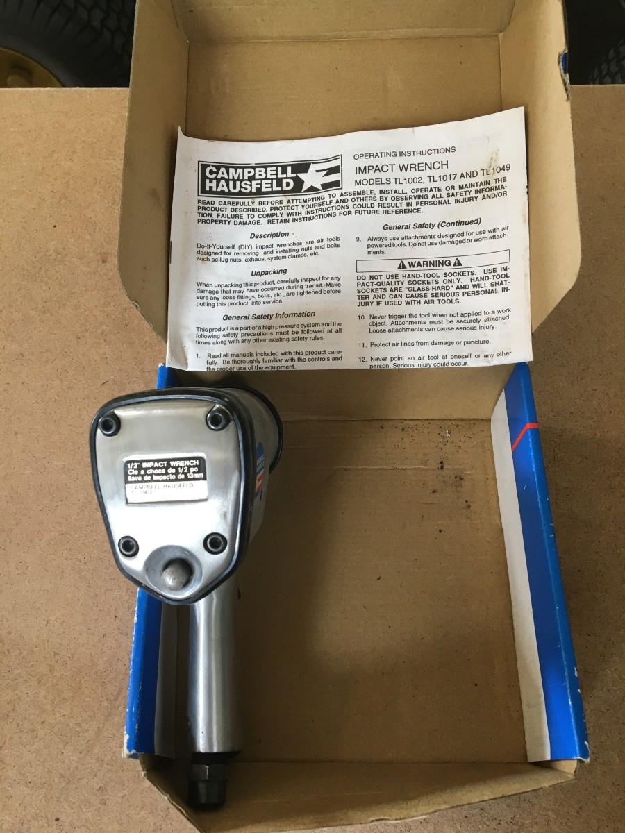 Campbell Hausfeld, pnuematic 1/2" Impact Wrench, TL1002