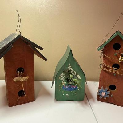 Trio of birdhouses