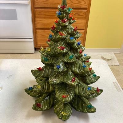 Vintage Ceramic Christmas Tree 20â€ tall NO BASE
