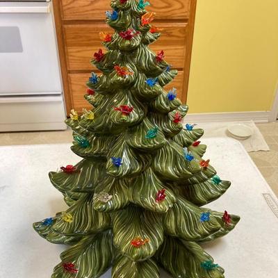Vintage Ceramic Christmas Tree 20â€ tall NO BASE