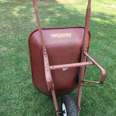 TrueTemper steel wheel barrow, red