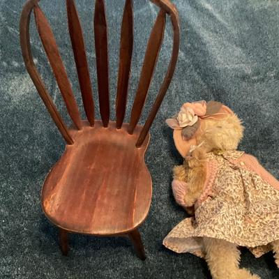 Doll Chair And Bear