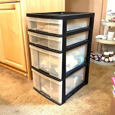 1247 Four Drawer plastic cabinet with Craft Adhesives