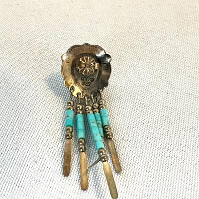 1249 Turquoise and Silver Pierced Earrings