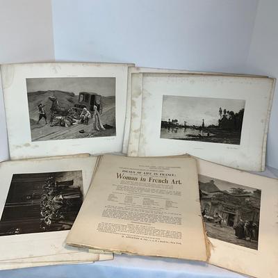 1252 Vintage French Women in Art Engravings