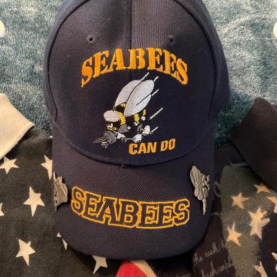 SEABEES HAT WITH PINS AND SHIRTS