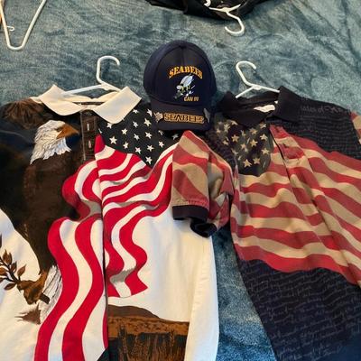 SEABEES HAT WITH PINS AND SHIRTS