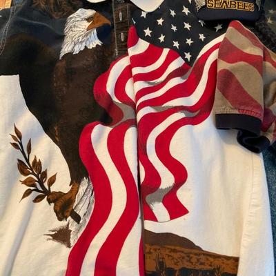 SEABEES HAT WITH PINS AND SHIRTS