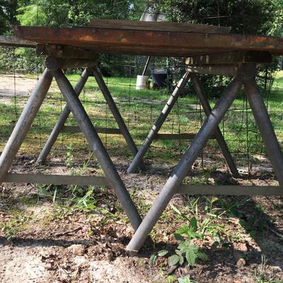 Galvanized steel saw horses