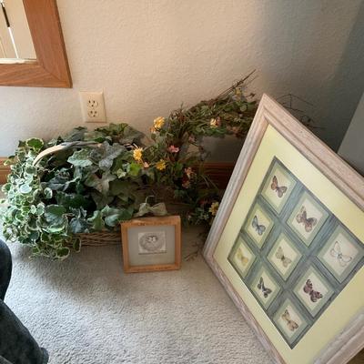 Frame Print ,Basket And Wreath