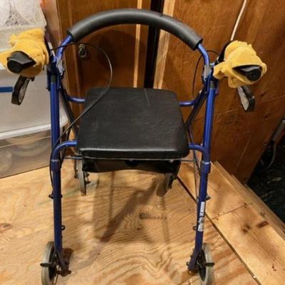 New Drive Brand Walker with wheels, hand brakes and comfy seat