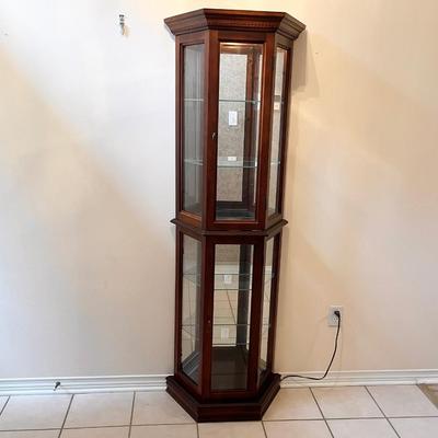 PULASKI ~ Solid Wood Lighted Curio Cabinet