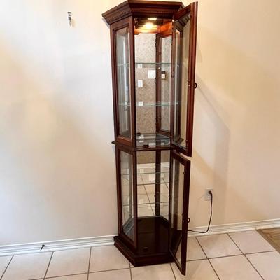 PULASKI ~ Solid Wood Lighted Curio Cabinet