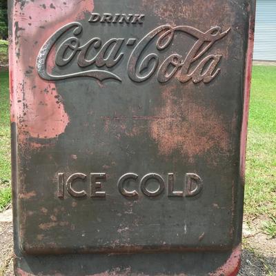 Vintage Coca Cola metal drink box side panel