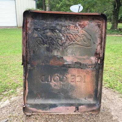 Vintage Coca Cola metal drink box side panel