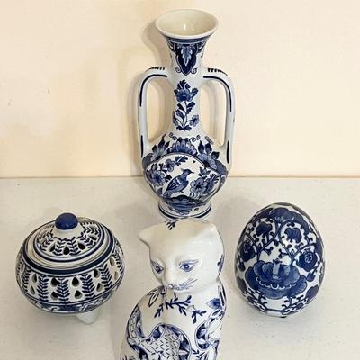 12 Piece Lot ~ Blue & White Porcelain Accents