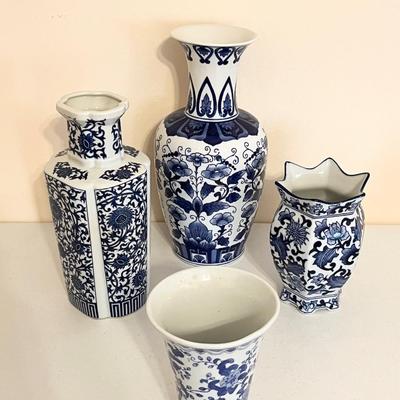 12 Piece Lot ~ Blue & White Porcelain Accents