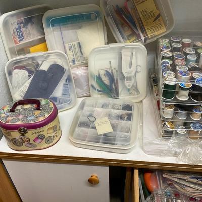 Sewing Cabinet With All The Supplies