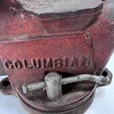 Vintage  red Columbia  13" Table Bench Vice