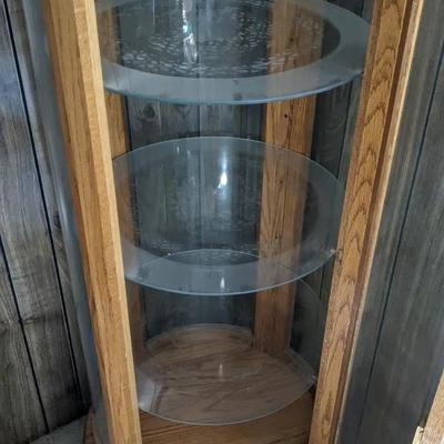 Round 3 Shelf Locking Curio Cabinet
