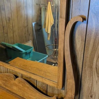 Alt & Darby Oak Serpentine Dresser w/ Harp Mirror