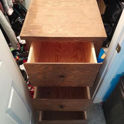 Three drawered dresser with long deep drawers