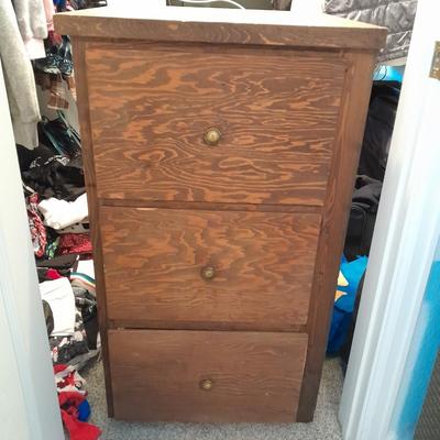 Three drawered dresser with long deep drawers