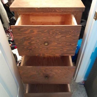 Three drawered dresser with long deep drawers