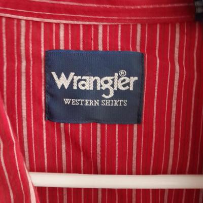 Men's long-sleeved shirts, pearl snap wrangler, and more XXL, 34-35