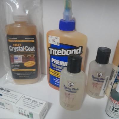 Assortment of Chemicals and Glues for crafting woodwork and other crafts