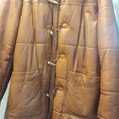 Vintage 100% Genuine Leather J. Sully Coat size 46