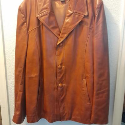 Vintage ADLER 48L Brown Leather Jacket