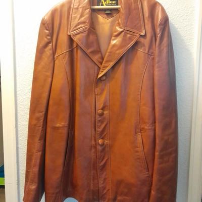 Vintage ADLER 48L Brown Leather Jacket