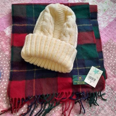 John Weitz Down Winter coat and hood with hat, and 100% pure new wool scarf