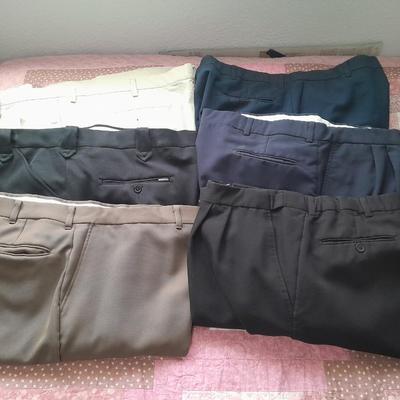 6 pair of Men's pants Sheplers, 42, Flexslax, Kentworth, and more
