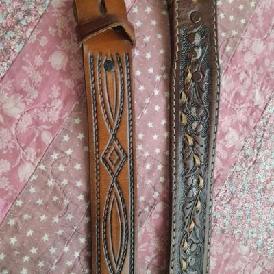 Two pairs of Suspenders and Two leather belts