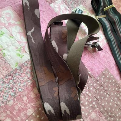 Two pairs of Suspenders and Two leather belts