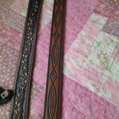 Two pairs of Suspenders and Two leather belts