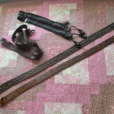 Two pairs of Suspenders and Two leather belts