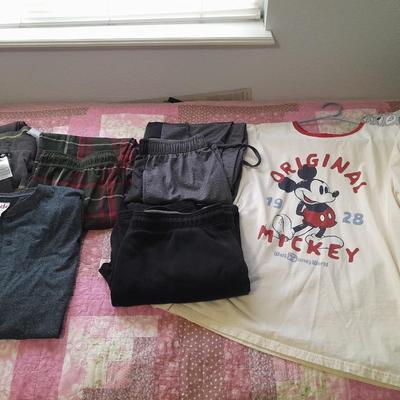 Men's lounge pajamas and Shirts, including Mickey Mouse t-shirt!