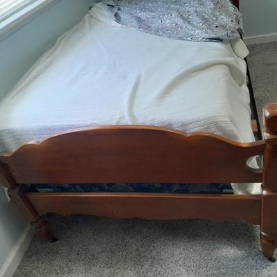 Twin Sized bed, with bedding, headboard, Footboard, Mattress and Box springs