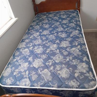 Twin Sized bed, with bedding, headboard, Footboard, Mattress and Box springs