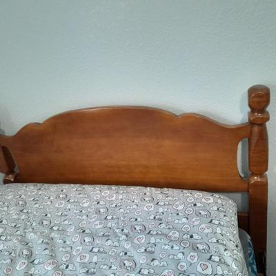 Twin Sized bed, with bedding, headboard, Footboard, Mattress and Box springs